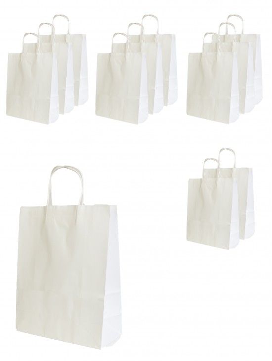 Solid Color Kraft Paper Gift Bags(12Pcs) 8.3"X6.3"X3.2"